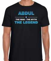 Naam cadeau abdul the legend zwart heren t-shirt