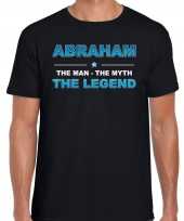 Naam cadeau abraham the legend zwart heren t-shirt