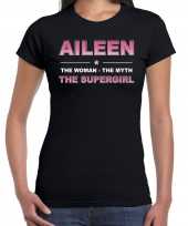 Naam cadeau aileen the supergirl zwart dames t-shirt