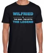 Naam cadeau wilfried the legend zwart heren t-shirt
