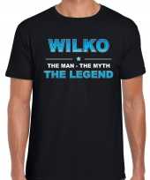 Naam cadeau wilko the legend zwart heren t-shirt
