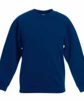 Navy blauwe katoenmix sweater meisjes t-shirt