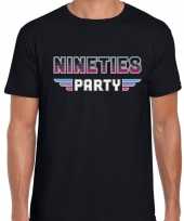 Nineties party feest zwart heren t-shirt