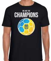 Oekraine ek wk supporter we are the champions oekrainse voetbal zwart heren t-shirt