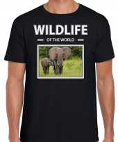 Olifant dieren foto wildlife of the world zwart heren t-shirt 10264286