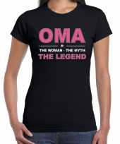 Oma the legend cadeau zwart dames t-shirt