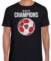 Oostenrijk ek wk supporter we are the champions oostenrijkse voetbal zwart heren t-shirt