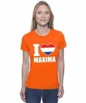 Oranje i love maxima dames t-shirt