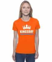 Oranje kingsday een kroon dames t-shirt