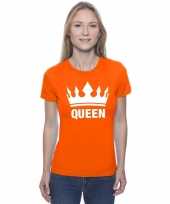 Oranje koningsdag kroon dames t-shirt