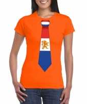 Oranje nederland vlag stropdas dames t-shirt