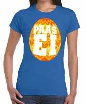 Paasei blauw oranje ei dames t-shirt