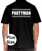 Partyman grote maten polo zwart heren t-shirt