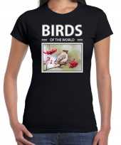 Pestvogels dieren foto birds of the world zwart dames t shirt