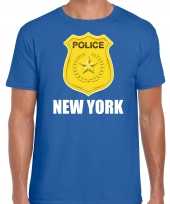 Police politie embleem new york verkleed blauw heren t-shirt