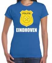 Politie embleem eindhoven carnaval verkleed blauw dames t-shirt