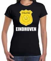 Politie embleem eindhoven carnaval verkleed zwart dames t-shirt