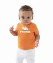 Prinsje kroon koningsdag oranje baby peuter jongens t-shirt