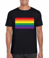 Regenboog vlag zwart heren t-shirt