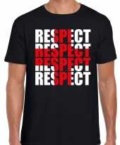 Respect rood kruis zwart heren t-shirt