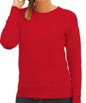 Rode sweater sweat trui raglan mouwen ronde hals dames t-shirt