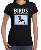 Rode wouw vogels dieren foto birds of the world zwart dames t shirt