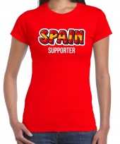 Rood spain spanje supporter ek wk dames t-shirt