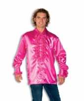 Rouche overhemd heren roze t-shirt