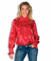 Rouches blouse rood dames t-shirt
