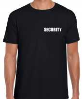 Security tekst grote maten zwart heren t-shirt