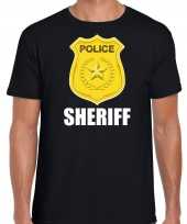 Sheriff police politie embleem zwart heren t-shirt