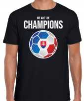 Slowakije ek wk supporter we are the champions slowaakse voetbal zwart heren t-shirt