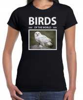 Sneeuwuilen dieren foto birds of the world zwart dames t shirt