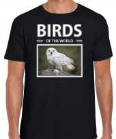 Sneeuwuilen dieren foto birds of the world zwart heren t-shirt