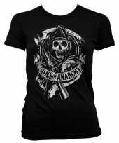 Sons of anarchy dames zwart t-shirt