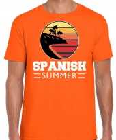 Spanish zomer spanish summer oranje heren t-shirt