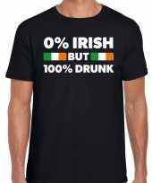 St patricks day not irish but drunk zwart heren t-shirt