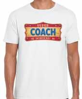 Super coach cadeau kado vintage wit heren t-shirt