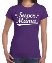 Super mama cadeau paars dames t-shirt
