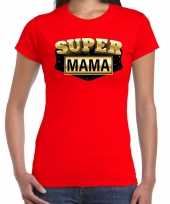 Super mama cadeau rood dames t-shirt 10179309