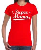 Super mama cadeau rood dames t-shirt