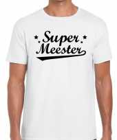 Super meester tekst wit heren t-shirt