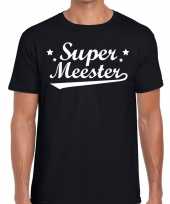 Super meester tekst zwart heren t-shirt