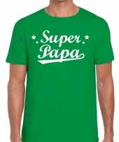 Super papa cadeau groen heren t-shirt