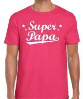 Super papa cadeau roze heren t-shirt