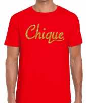 Toppers chique goud glitter tekst rood heren t-shirt