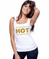 Toppers hot tanktop mouwloos wit gouden glitters dames t-shirt