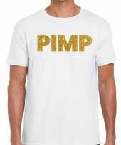 Toppers pimp glitter tekst wit heren t-shirt