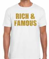 Toppers rich and famous glitter tekst wit heren t-shirt