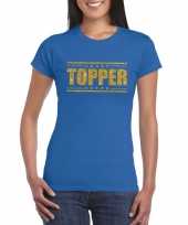 Toppers topper blauw gouden glitters dames t-shirt